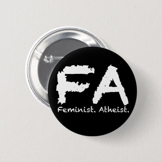 Feminst. Atheist Button (Vorne & Hinten)