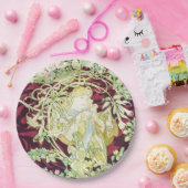 Femme à marguerite - Mucha daisy textile repro Pappteller (Party)