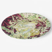 Femme à marguerite - Mucha daisy textile repro Pappteller (Schrägansicht)