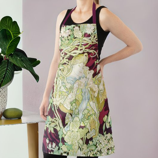 Femme à marguerite - Mucha daisy textile repro Schürze