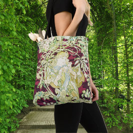 Femme à marguerite - Mucha daisy textile repro Tasche