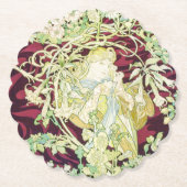 Femme à marguerite - Mucha daisy textile repro Untersetzer (Vorderseite)