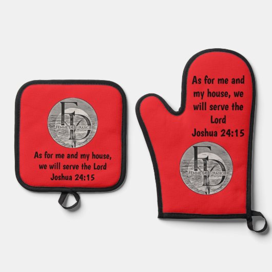 Femme Delivrance Ofenhandschuh & Topflappen-Set (Vorderseite)