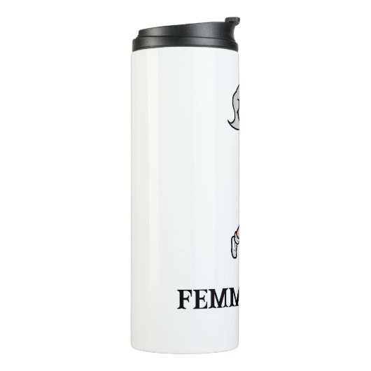 Femme Fatal Woman Golfer Thermal Tumbler Thermosbecher (Nach links gedreht)