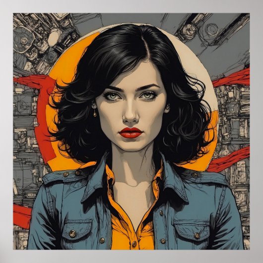 Femme Fatale Elegante: Noir Chic Poster (Vorne)