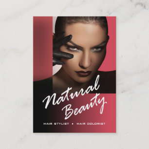Femme Fatale Haar-Stylist-Farbenkünstler - Korall Visitenkarte