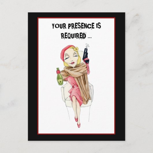 Femme Fatale Murder Mystery Einladung Postkarte (Vorderseite)