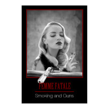 Femme Fatale - Retro Schwarz/Weiß mit Rauchen und