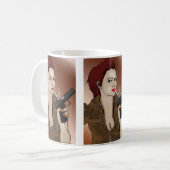 Femme Fatale - Tasse Rauchen und Waffen (Vorderseite Links)