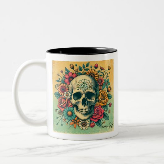 Femme Forte Skull Zweifarbige Tasse (Links)
