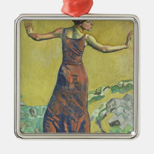 Femme Joyeuse Silbernes Ornament (Vorne)