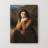 Femme Mignonne von Bouguereau oder Junge Frau Button (Vorderseite)