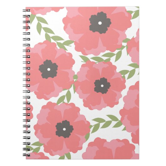 Femme Pink Floral Muster Notizblock (Vorderseite)