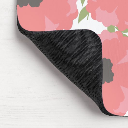 Femme rosa Blumenmuster Mousepad (Ecke)