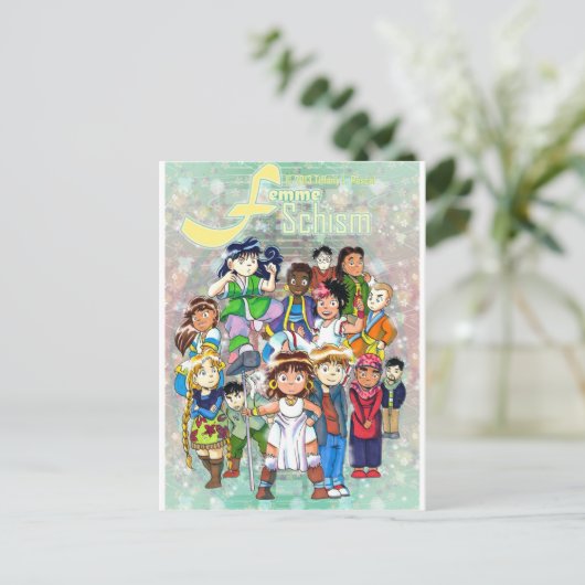 Femme Schism Chibi Group Postkarte (Stehend Vorderseite)