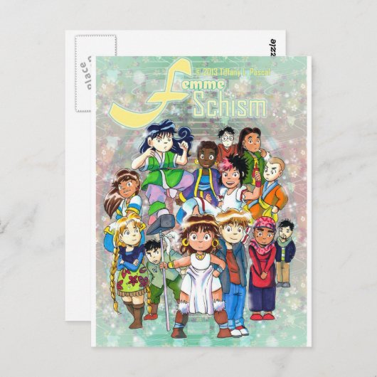 Femme Schism Chibi Group Postkarte (Vorne/Hinten)