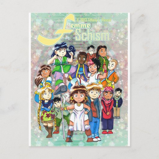 Femme Schism Chibi Group Postkarte (Vorderseite)