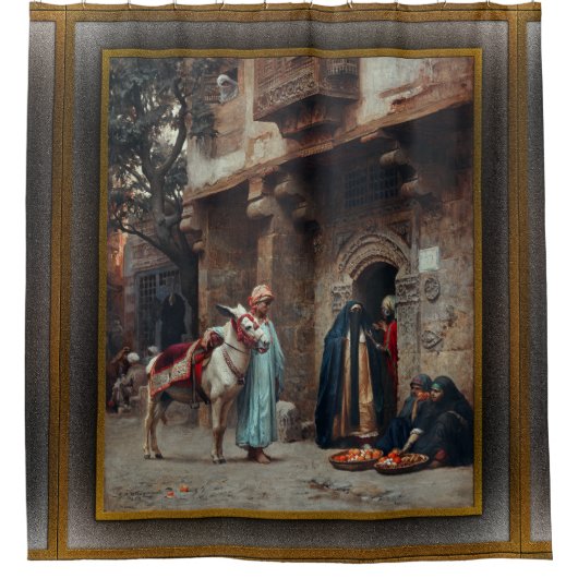 Femmes Arabes Devant Une Porte Duschvorhang (Vorderseite)