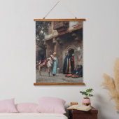 Femmes Arabes Devant Une Porte Wandteppich Mit Holzrahmen (Schlafzimmer)