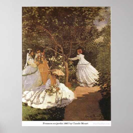 Femmes au jardin 1867 von Claude Monet Poster (Vorne)