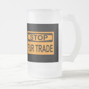 Femshandel unterbrechen Zeichen Orange Mattglas Bierglas