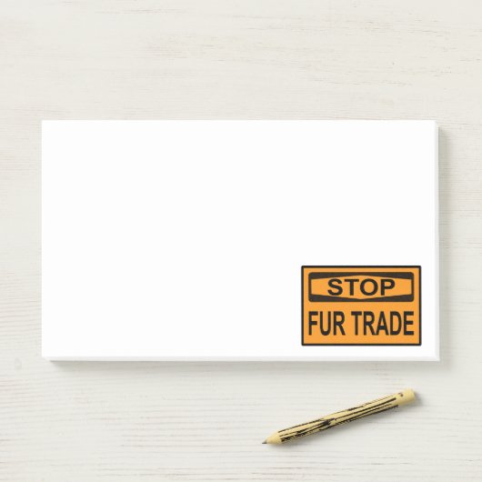 Femshandel unterbrechen Zeichen Orange Post-it Klebezettel (Auf Schreibtisch)