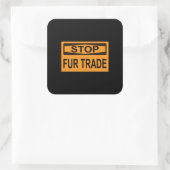 Femshandel unterbrechen Zeichen Orange Quadratischer Aufkleber (Tasche)