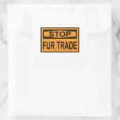 Femshandel unterbrechen Zeichen Orange Quadratischer Aufkleber (Tasche)