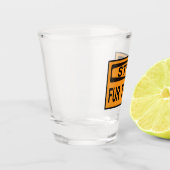Femshandel unterbrechen Zeichen Orange Schnapsglas (Links)
