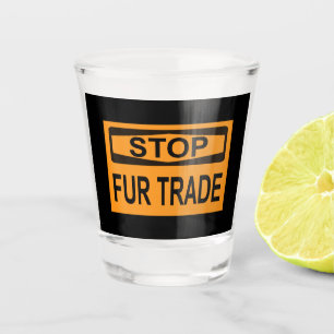 Femshandel unterbrechen Zeichen Orange Schnapsglas