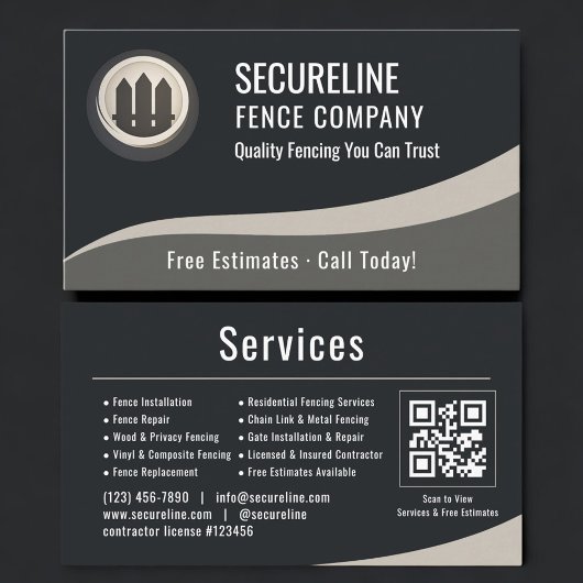 Fence Builder QR Code Professional Visitenkarte