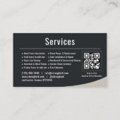 Fence Installation QR Code Professional Visitenkarte (Rückseite)