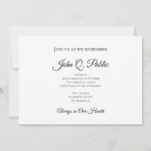 Fence Post Celebration of Life Memorial Einladung (Rückseite)