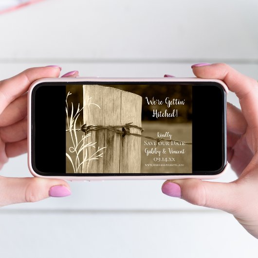 Fence Post Country Farm Hochzeit speichern Datum Save The Date