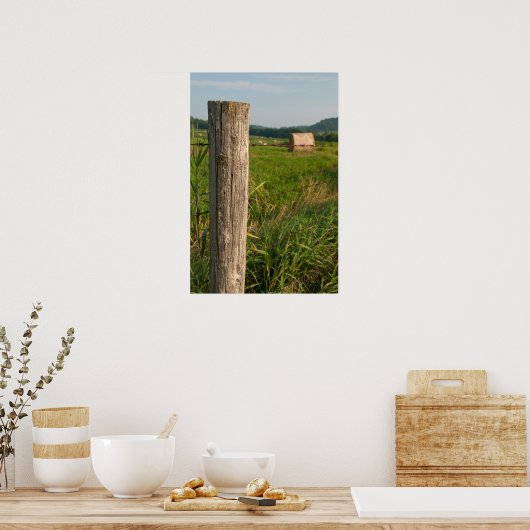Fence Post und Hay Bales Poster (Küche)