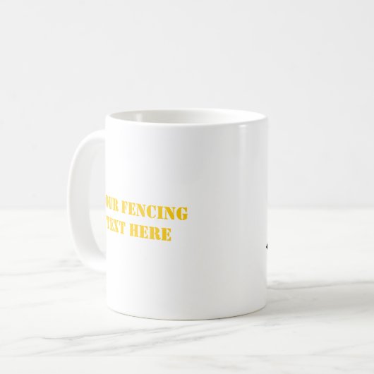 Fencer Black Silhouette Feing Brauch Kaffeetasse (Vorderseite Links)