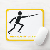 Fencer Black Silhouette Feing Brauch Mousepad (Mit Mouse)