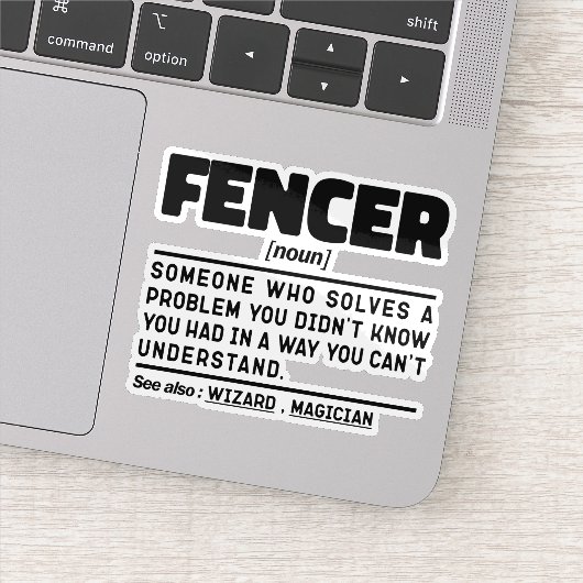 Fencer Noun Fencing Instructor Funny Fences Maker Aufkleber (Detail)