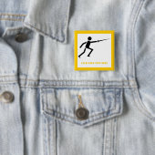 Fencer-Silhouette mit Schwert-Fechtgelb Button (Beispiel)