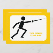 Fencer-Silhouette mit Schwert-Feing-Brauch Einladung (Vorne/Hinten)