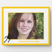 Fencer-Silhouette mit Schwert-Feing-Brauch Fotoplatte (Vorderseite)