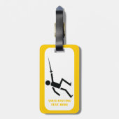 Fencer-Silhouette mit Schwert-Feing-Brauch Gepäckanhänger (Rückseite vertikal)