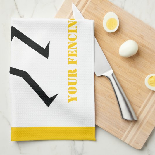 Fencer-Silhouette mit Schwert-Feing-Brauch Geschirrtuch (Viertel Falte)