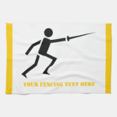 Fencer-Silhouette mit Schwert-Feing-Brauch Geschirrtuch (Horizontal)