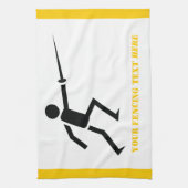 Fencer-Silhouette mit Schwert-Feing-Brauch Geschirrtuch (Vertikal)