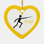 Fencer-Silhouette mit Schwert-Feing-Brauch Keramik Ornament (Vorne)