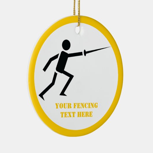 Fencer-Silhouette mit Schwert-Feing-Brauch Keramik Ornament (Rechts)