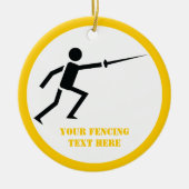 Fencer-Silhouette mit Schwert-Feing-Brauch Keramik Ornament (Vorne)