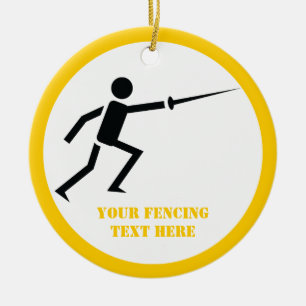 Fencer-Silhouette mit Schwert-Feing-Brauch Keramik Ornament