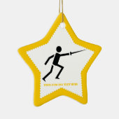 Fencer-Silhouette mit Schwert-Feing-Brauch Keramik Ornament (Rechts)